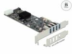 Delock PCIe x4 kártya - 4 USB 3.2 Gen 1 Type-A (89008)