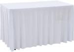 vidaXL Huse elastice de masă lungi, 2 buc. , alb, 120 x 60, 5 x 74 cm (133584) - vidaxl