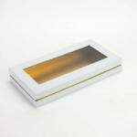  Lapos tégla papírdoboz arany belsővel fehér (7924W)