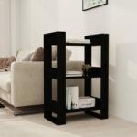 vidaXL Bibliotecă/Separator cameră, negru, 60x35x91 cm, lemn masiv pin (813883) Biblioteca
