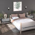 vidaXL Noptiere de perete, 2 buc. , gri beton, lemn prelucrat (810944)