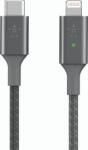 Belkin Smart LED Lightning apa - USB-C apa Adat- és töltőkábel - Fekete (1, 2m) (CAA006BT04GR)