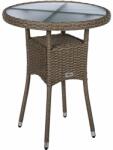STILISTA Kerti polyrattan asztal 60 x 75 cm krémszínű (30050243)