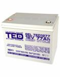 TED Electric Acumulator VRLA 12V 77Ah GEL TED Electric TED1277 pentru UPS, carucior electric