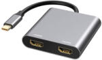Thunder Germany HBC-102, USB-C átalakító 2xHDMI + gyorstöltés (60W)