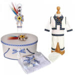 Produs vandut si livrat de S. C. Denikos Creativ S Set traditional, trusou botez, cutie trusou, lumanare si costum national baietel, Denikos® C9088