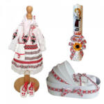 Produs vandut si livrat de S. C. Denikos Creativ S Set costumas rochita populara, trusou si lumanare personalizata, decor traditional Denikos® C9014