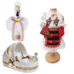 Produs vandut si livrat de S. C. Denikos Creativ S Set botez traditional fetita, trusou botez landou, lumanare si costum traditional, Denikos® 985