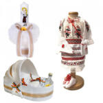 Produs vandut si livrat de S. C. Denikos Creativ S Set botez traditional fetita, trusou botez landou, lumanare si costum traditional, Denikos® 976