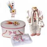 Produs vandut si livrat de S. C. Denikos Creativ S Set botez national, trusou botez, cutie trusou, lumanare si costum popular baietel, Denikos® C9097