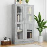 vidaXL Dulap vitrină, gri sonoma, 82, 5x30, 5x150 cm, lemn prelucrat (815118) Biblioteca