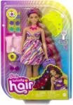 Mattel Papusa Barbie cu par lung si accesorii, Totally Hair Flowers Papusa Barbie