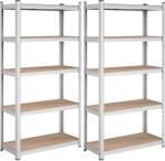 SONGMICS Fém Tárolópolc - 2 db 5 Polcos - 90x180x40 cm (GLR040E02)