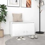 vidaXL Banchetă pentru hol, alb extralucios, 80x40x45 cm, PAL (808672)