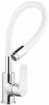 INVENA Baterie bucatarie cu pipa flexibila Invena Samba alb - crom (BZ-91-L02-C)