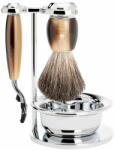 MÜHLE VIVO borotválkozó szett - állvány, tál, borotva Mach 3 fejjel, pure badger ecset - szaru utánzat