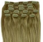 HairExtensionShop Csatos Emberi Póthaj Standard Középszőke Színben 60cm (Szín #14) (RC6014)