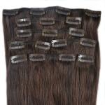 HairExtensionShop Csatos Emberi Póthaj Standard Natúr Barna Színben 60cm (Szín #2) (RC602)