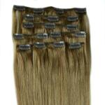 HairExtensionShop Csatos Emberi Póthaj Standard Világosbarna Színben 60cm (Szín #8) (RC608)