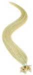 HairExtensionShop Keratinos U-TIP Emberi Póthaj Standard Hőillesztéshez Platinaszőke 60cm (Szín #613) (RUT60613)