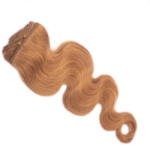 HairExtensionShop Csatos Hullámos Emberi Póthaj Standard Sötétszőke Színben 40cm Body Wave (Szín #12) (RCBW4012)