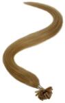 HairExtensionShop Keratinos U-TIP Emberi Póthaj Hőillesztéshez Világosbarna 60cm (Szín #8) (RUT608)