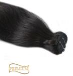 HairExtensionShop Prémium Tresszelt Póthaj Hajhosszabbításhoz Natúrfekete 50cm (Szín #1b) (VW501b)