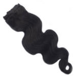 HairExtensionShop Csatos Hullámos Emberi Póthaj Standard Fekete Színben 40cm Body Wave (Szín #1) (RCBW401)