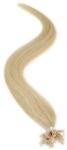 HairExtensionShop Keratinos U-TIP Emberi Póthaj Hőillesztéshez Világos Platinaszőke 60cm (Szín #60) (RUT6060)