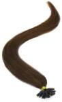 HairExtensionShop Keratinos U-TIP Emberi Póthaj Standard Hőillesztéshez Sötétbarna 40cm (Szín #4) (RUT404)