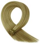 HairExtensionShop Keratinos I-TIP Emberi Póthaj Standard Mikró Gyűrűzéshez Világosbarna 40cm (Szín #8) (RIT408)