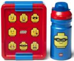 LEGO® Iconic Classic tízórai szett üveg és tároló - piros/kék