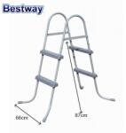 Bestway Стълба за басейни с височина 76 и 84 см, Bestway 58430 Flowclear, 87х66см (58430 Flowclear)