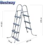 Bestway Стълба за басейни с височина до 107 см, 139х74х107см, Bestway 58330 Flowclear (58330 Flowclear)