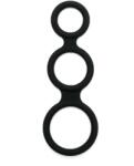 Rimba Latex Play Triple Cock Ring Black Inel pentru penis