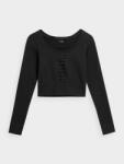 4F Tricou cu mânecă lungă crop top fără cusături pentru femei