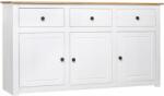 vidaXL Servantă, alb, 135 x 40 x 80 cm, lemn masiv de pin, gama Panama (282705) Comoda