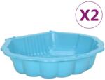 vidaXL Gropi de nisip, 2 buc. , albastru, 77x87x21 cm, plastic (317737)