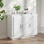 vidaXL Servantă, alb, 92x35x75 cm, lemn compozit (811835) Comoda