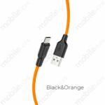 hoco. Plus X21 Micro USB Adat- és töltőkábel szilikon borítású 1m fekete/narancssárga