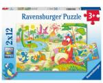 Ravensburger PUZZLE PRIETENII MEI DINOZAURII, 2x12 PIESE (RVSPC05246) - ookee Puzzle