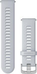 Garmin Curea Garmin Quick Release 22 mm, silicon, alb, catarama argintie (Venu, Forerunner 255, Vivoactive 4 etc. )