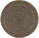 vidaXL Covor lucrat manual din iută cu model spiralat negru 90 cm (133719) Covor