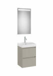 Roca Ona Pack 2 fiókos mosdószekrény mosdóval 45x36 tükör LED világítással, homokszürke A851697510 (A851697510)