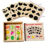  Jocul umbrelor - joc de asociere de tip Montessori din lemn- Fructe si legume (100224)