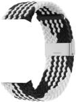  Curea textila Braided Fabric V9 compatibila cu Apple Watch 4/5/6/7/8/SE 38/40/41mm Negru/Alb (9145576237793)