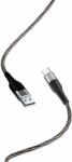 XO Cablu pentru incarcare si transfer de date XO NB158, LED, USB/USB Type-C, 2.4A, 1 m, Gri (6920680874774)