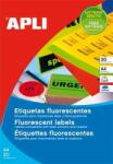 APLI Etichetă APLI, 64x33, 9 mm, color, colțuri rotunjite, APLI, portocaliu neon, 480 de etichete pe pachet (02871)