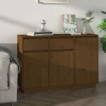vidaXL Servantă, maro miere, 110x34x75 cm, lemn masiv de pin (814332) Comoda