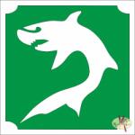  5x5 cm-es Csillámtetoválás sablon - Cápa 287 - mkkreativ